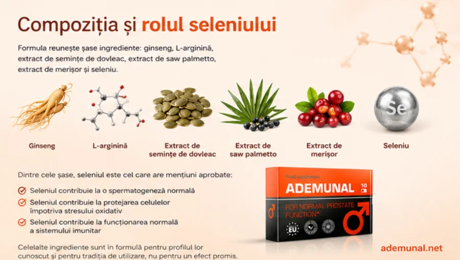 Ademunal — капсула и шестте съставки на формулата