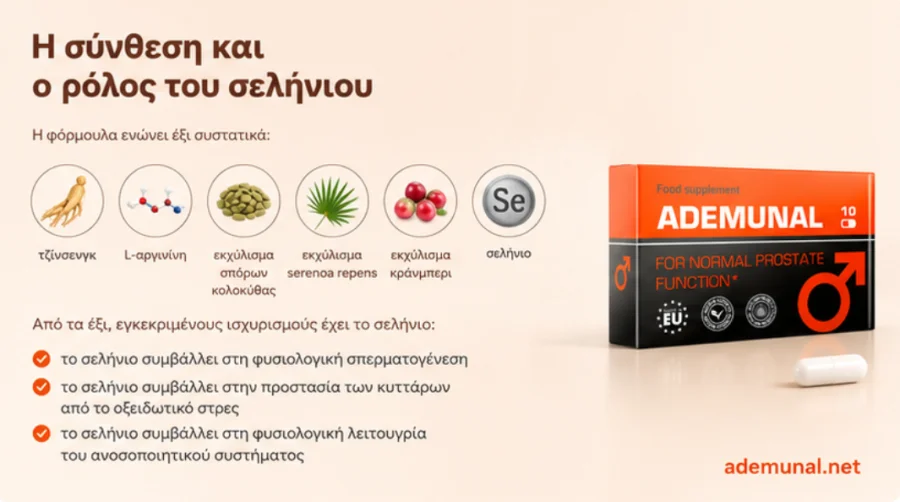 Ademunal — капсула и шестте съставки на формулата