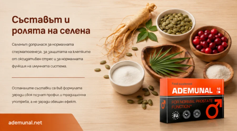 Ademunal — капсула и шестте съставки на формулата