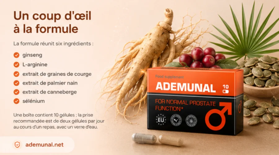 Ademunal — капсула и шестте съставки на формулата
