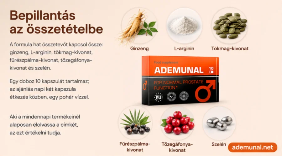 Ademunal — капсула и шестте съставки на формулата