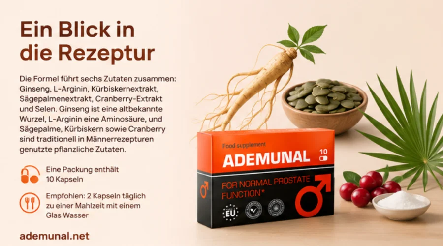 Ademunal — капсула и шестте съставки на формулата