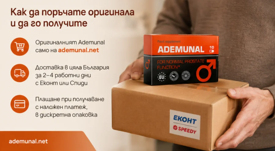 Ademunal — оригинална опаковка за поръчка от официалния сайт